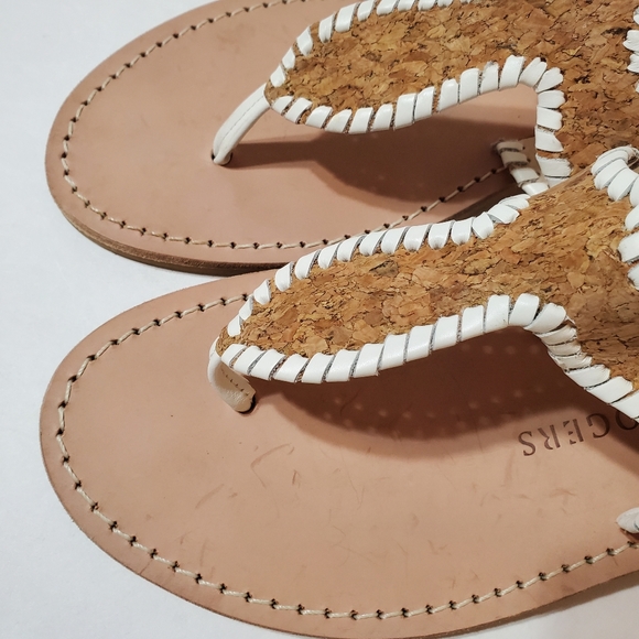 Jack Rogers Jackie Cork Leather Thong Sandal Size 10 - Picture 7 of 9